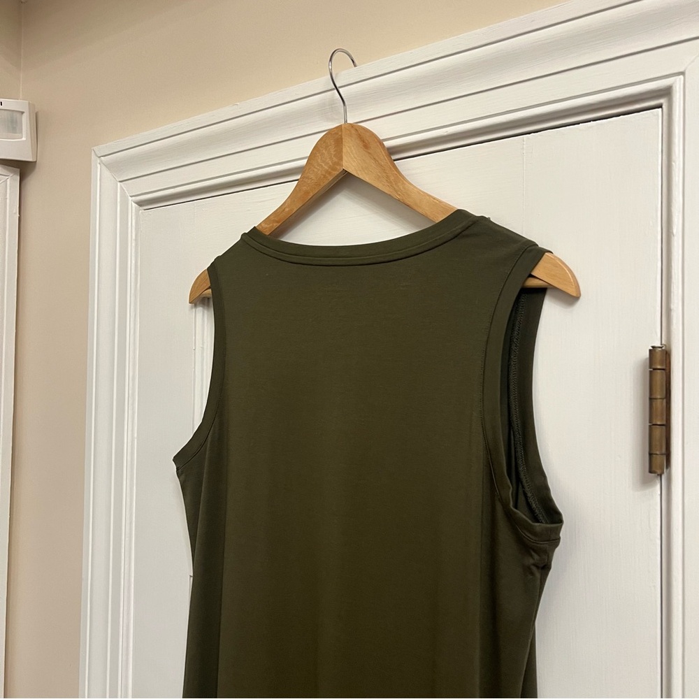 Soft Surroundings Sleeveless Tiered Maxi Dress Green Medium Boho Cottagecore - Picture 7 of 16